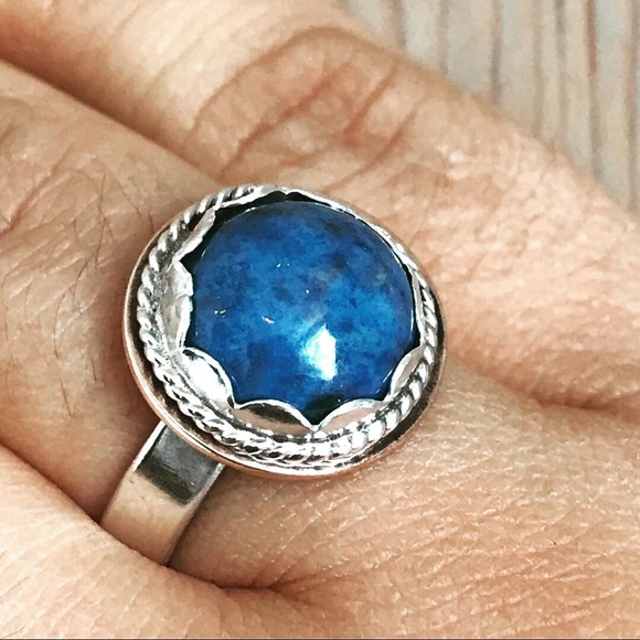 Bohemian Denim lapis sterling and bronze ring - Picture 2 of 3